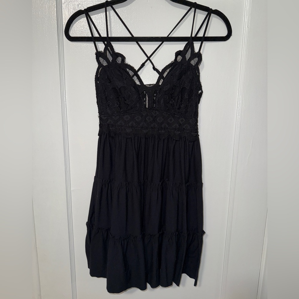Lace Tiered Mini Dress